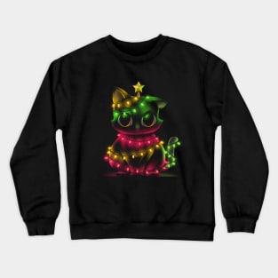 Meow Catmas Lights Ugly Sweater by Tobe Fonseca Crewneck Sweatshirt